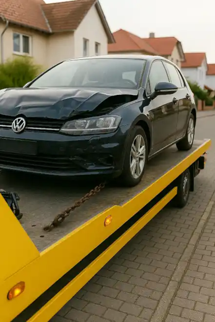 Ein defektes Auto wird beim Autoankauf Nettetal professionell abgeschleppt.
